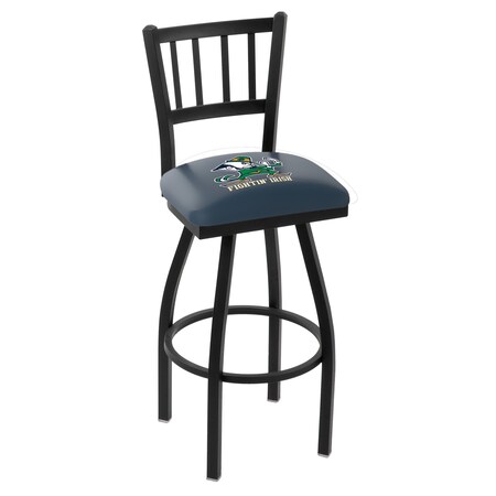 Holland Bar Stool Co 25" Blk Wrinkle Notre Dame Leprechaun Swivel Bar Stool, Jailhouse Back L01825ND-Lep